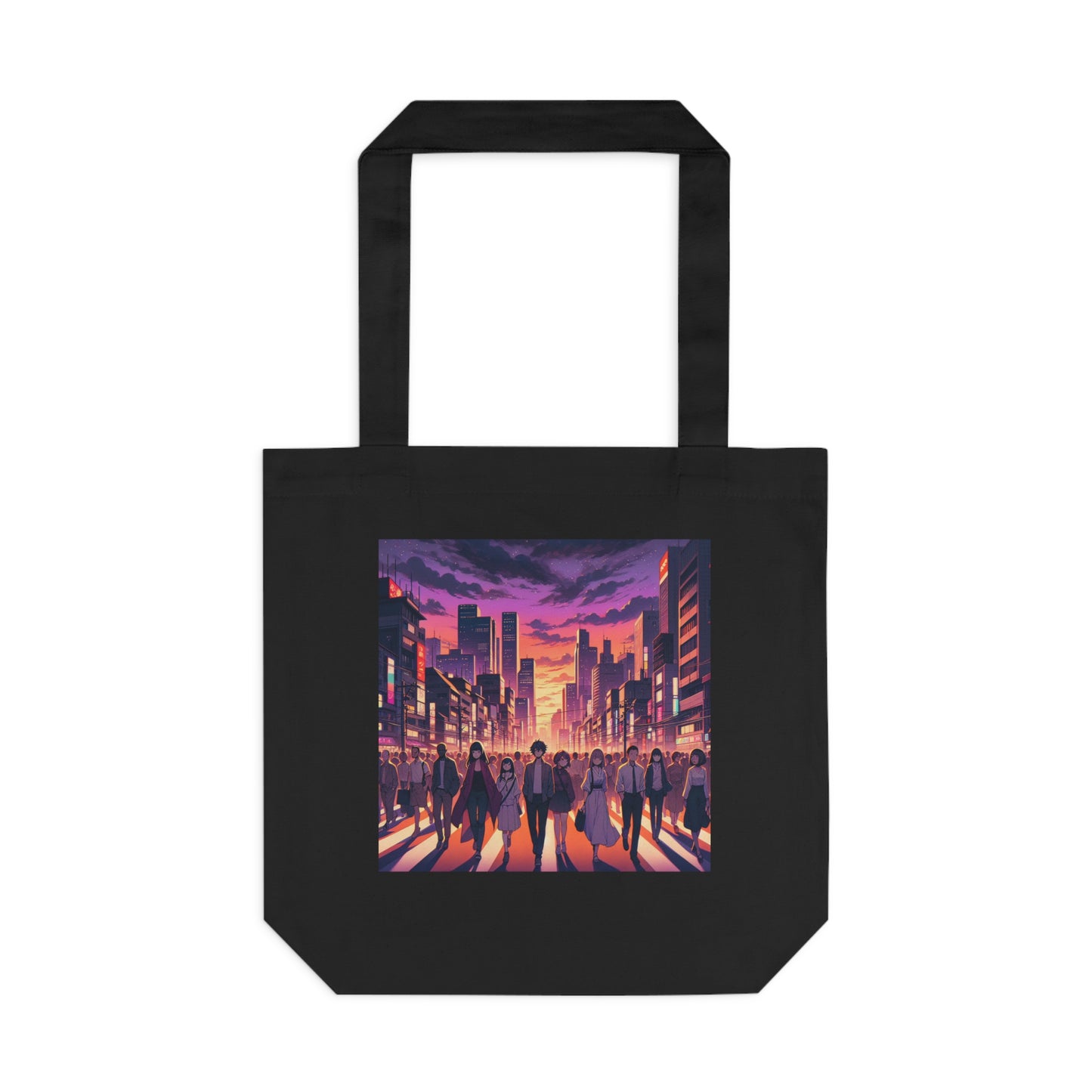 Anime City Streets Cotton Tote Bag