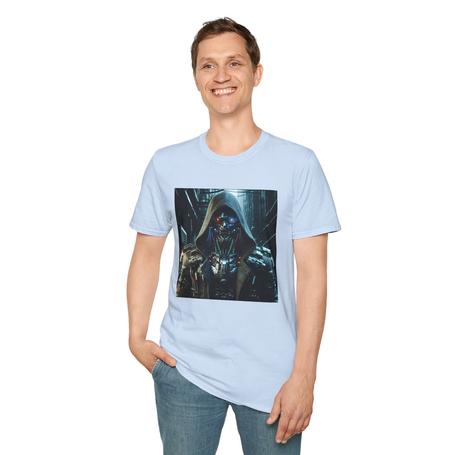 Cyberpunk Hunter with Hood Unisex Softstyle T-Shirt