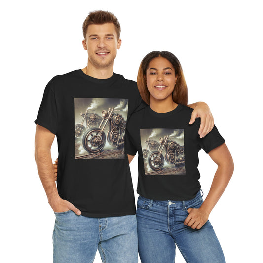 Steampunk Twin Bides T Shirt Short Sleeve Unisex Heavy Cotton Tee