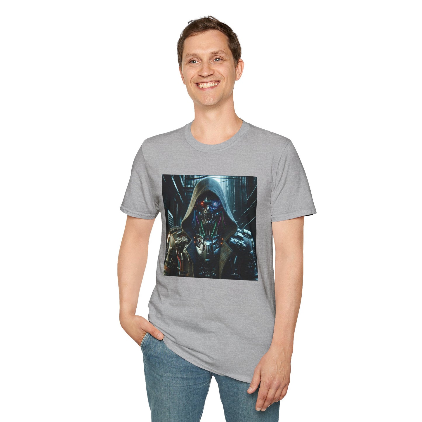 Cyberpunk Hunter with Hood Unisex Softstyle T-Shirt