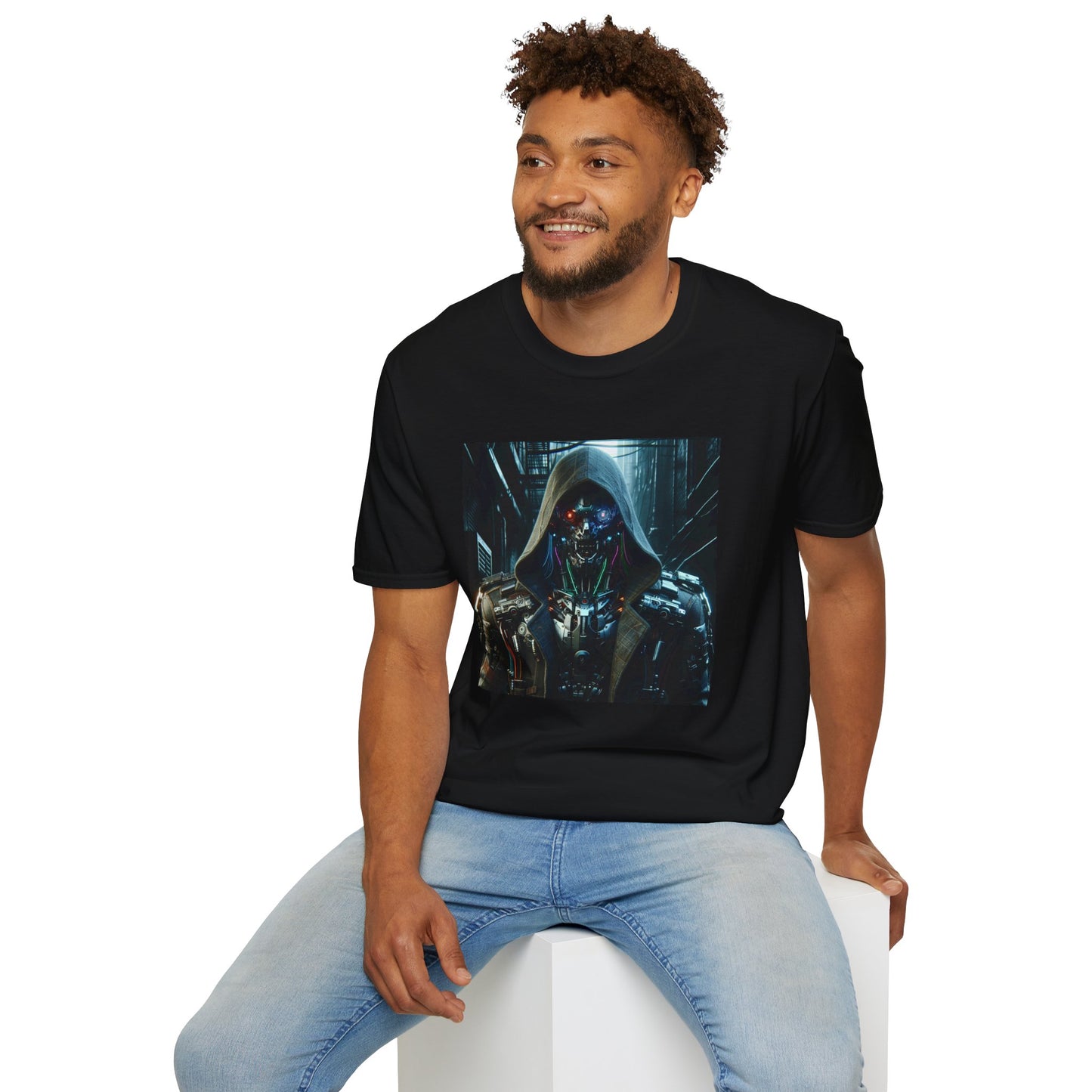 Cyberpunk Hunter with Hood Unisex Softstyle T-Shirt