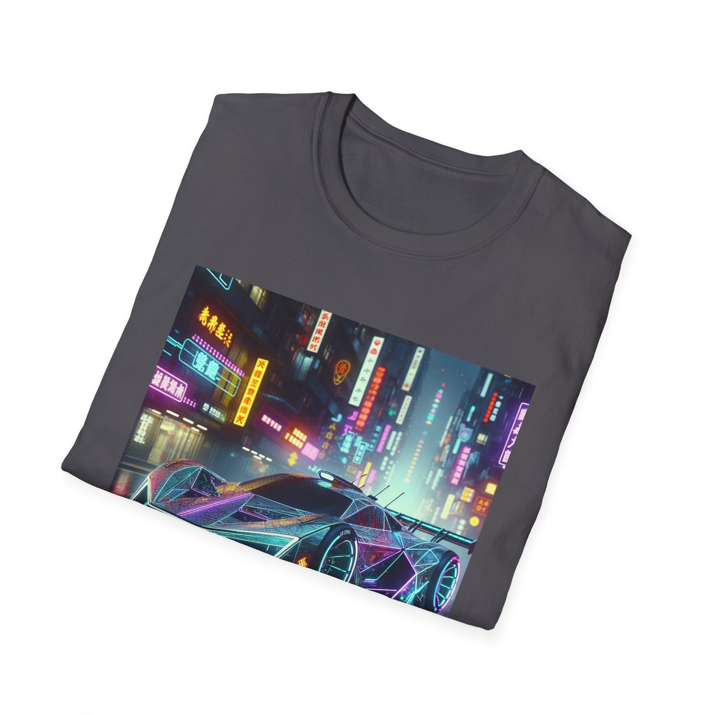 Cyberpunk Neon Streetcar Unisex Softstyle T-Shirt