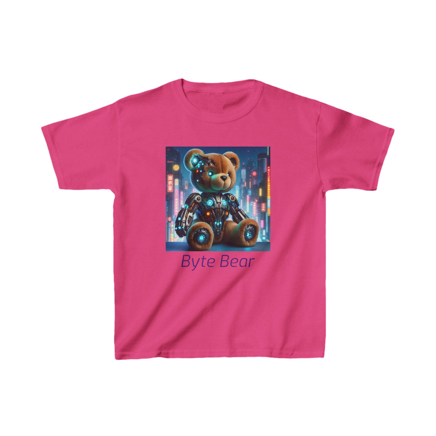 Cyberpunk Byte Bear Kids Heavy Cotton™ Tee