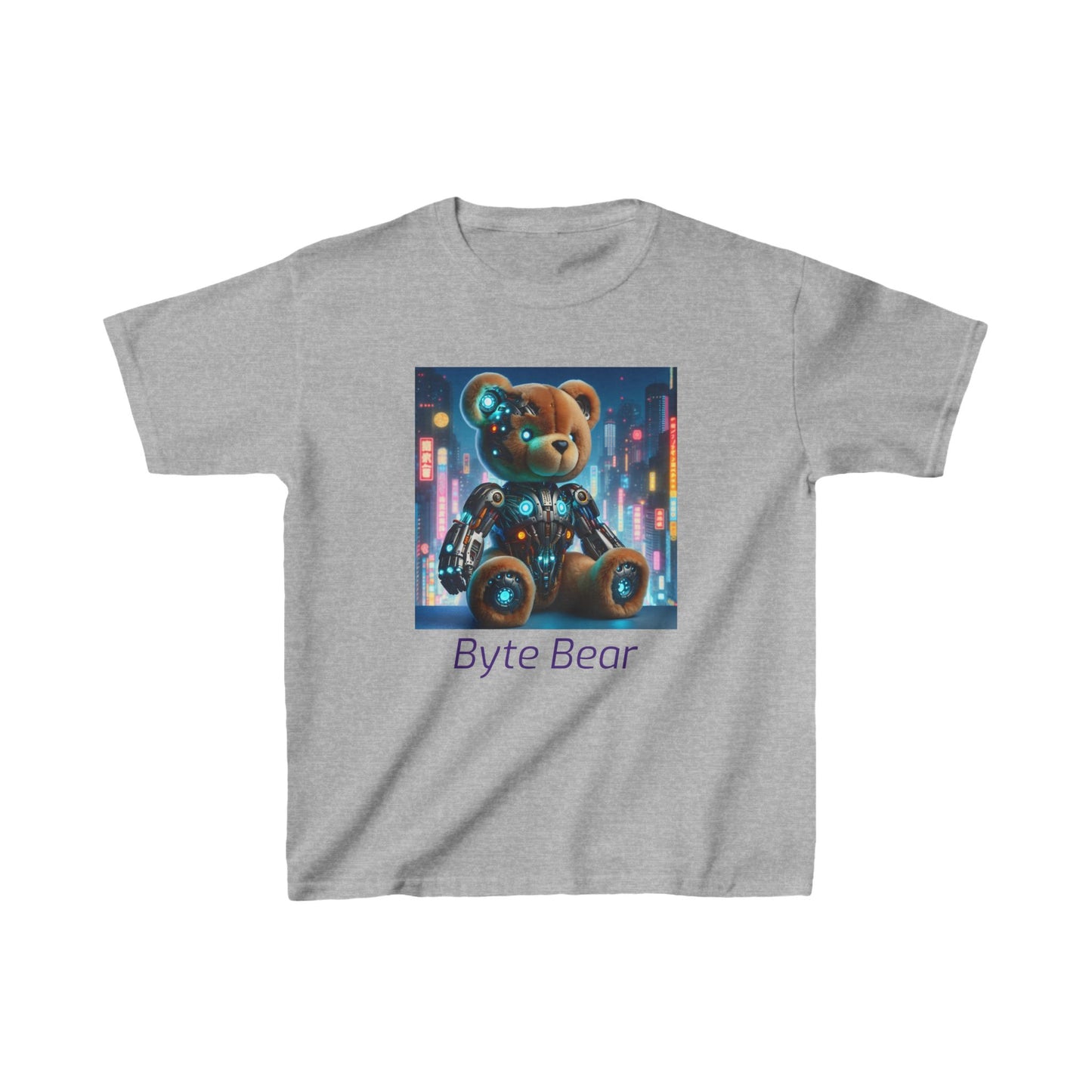 Cyberpunk Byte Bear Kids Heavy Cotton™ Tee