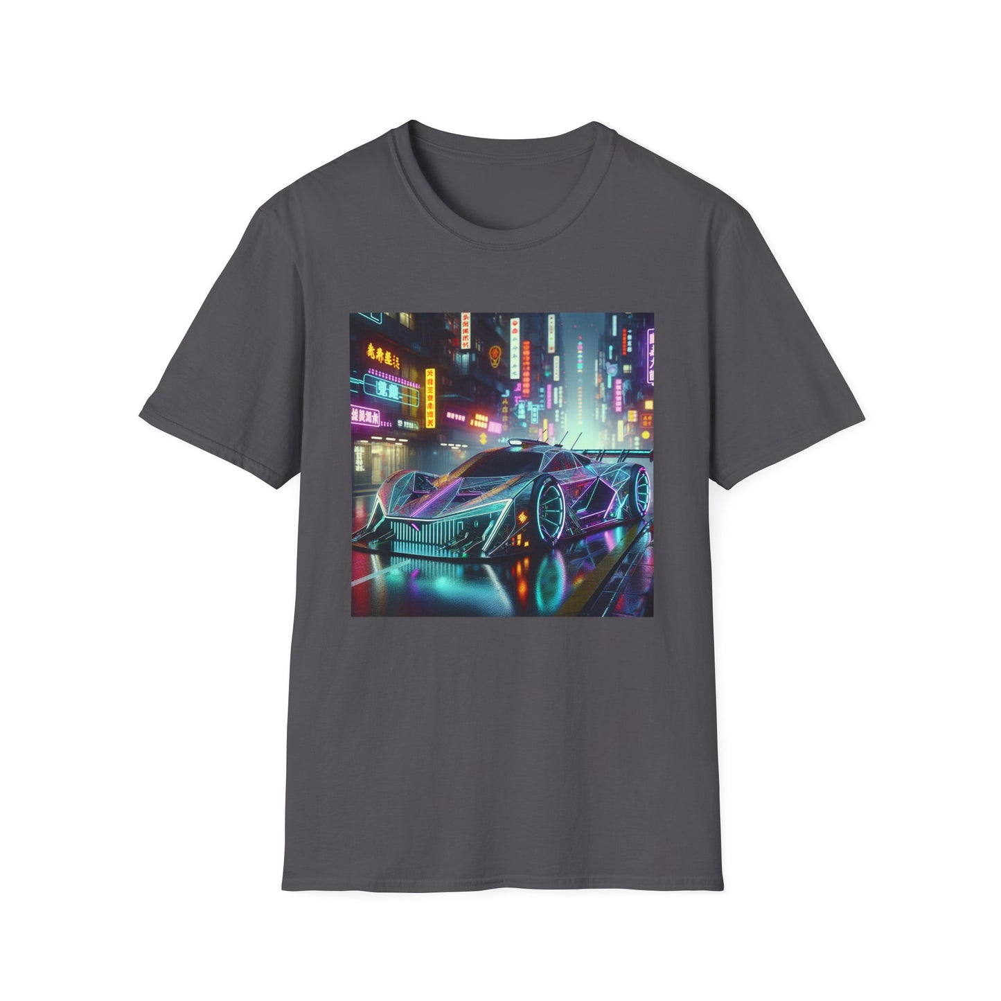 Cyberpunk Neon Streetcar Unisex Softstyle T-Shirt