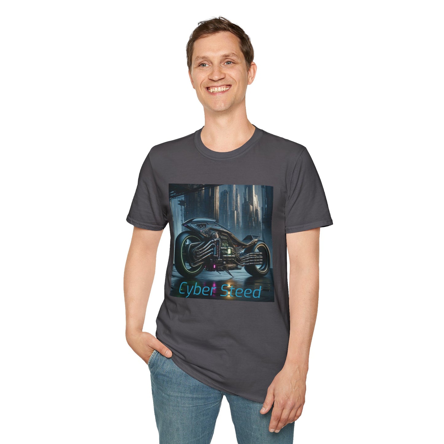 Cyber Steed motorbike Unisex Softstyle T-Shirt