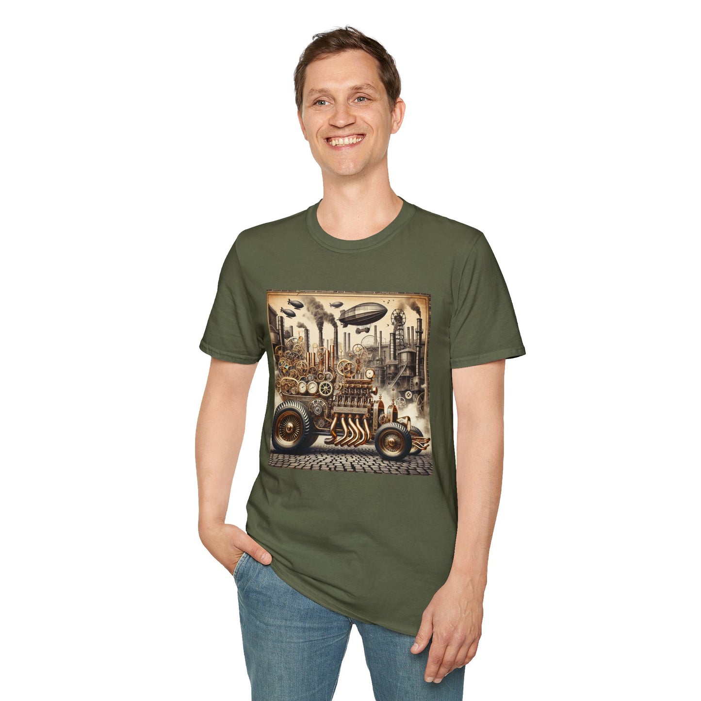 Steampunk Hotrod Unisex Softstyle T-Shirt