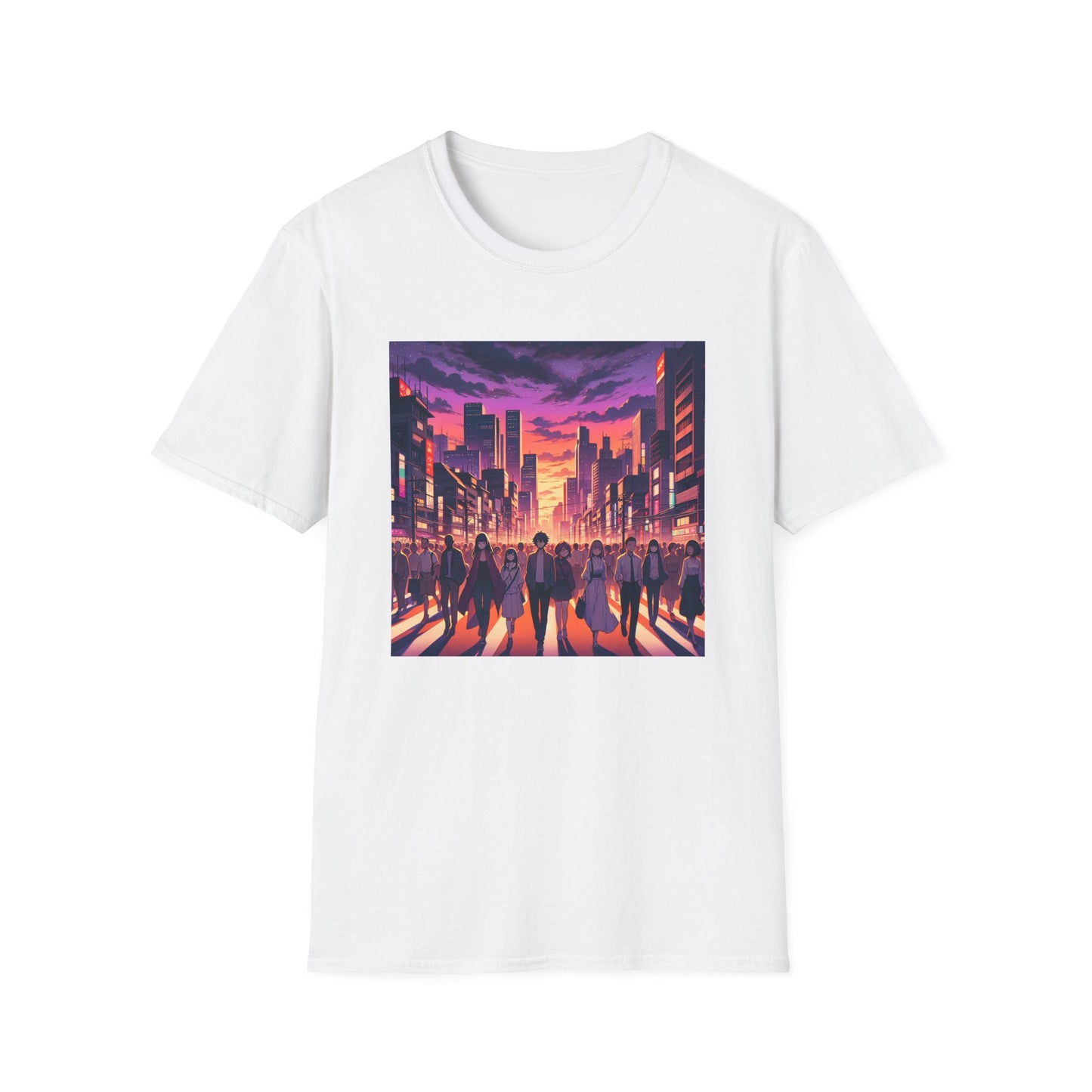 Anime City Streets Unisex Softstyle T-Shirt