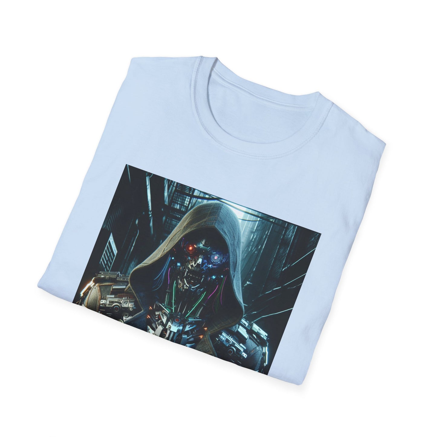 Cyberpunk Hunter with Hood Unisex Softstyle T-Shirt