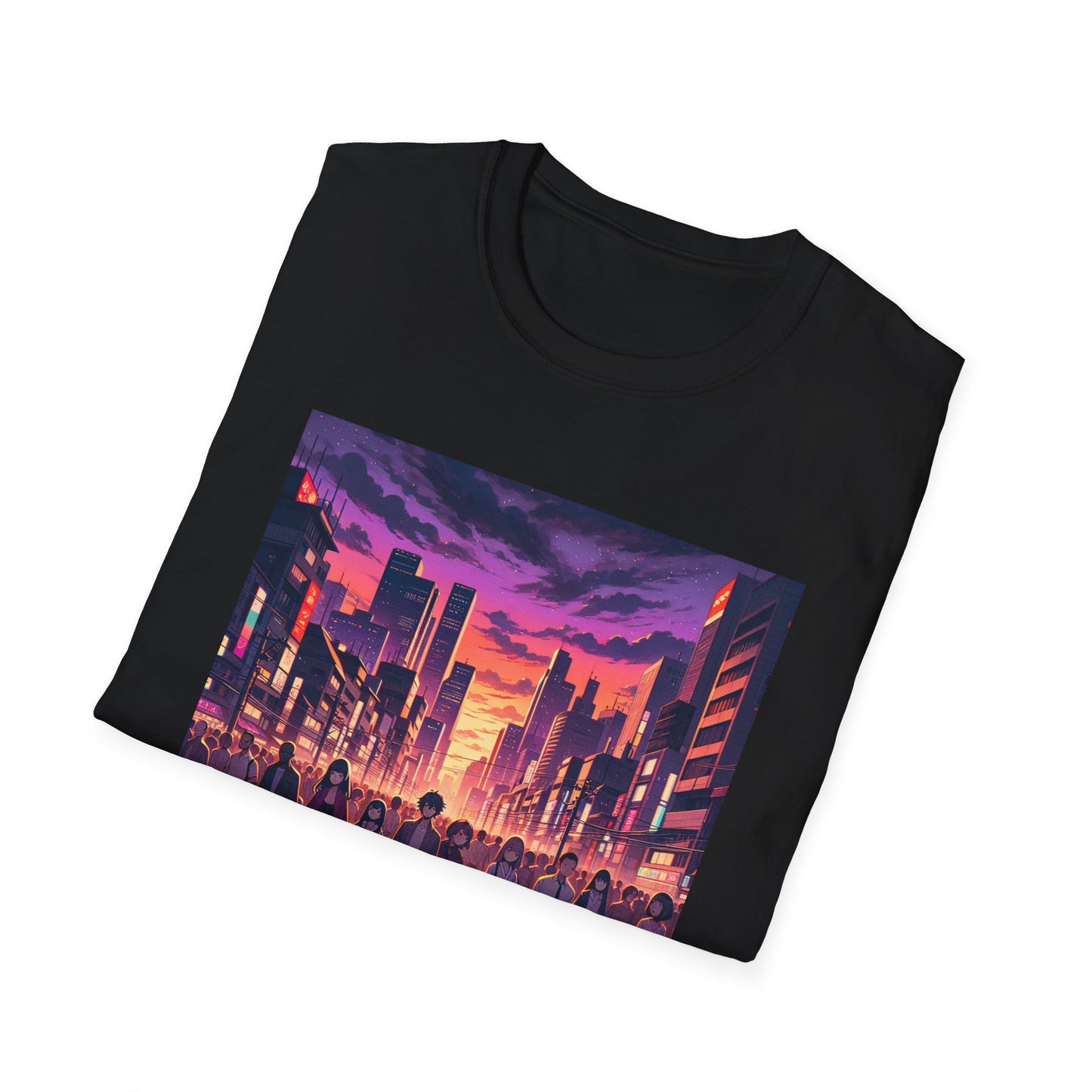 Anime City Streets Unisex Softstyle T-Shirt