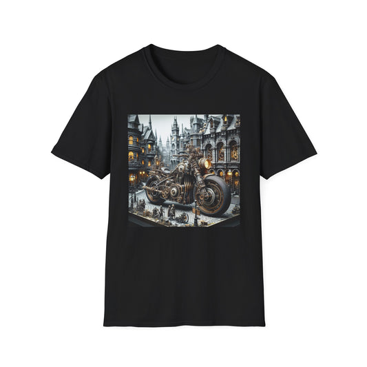 Steampunk Motorbike City Unisex Softstyle T-Shirt