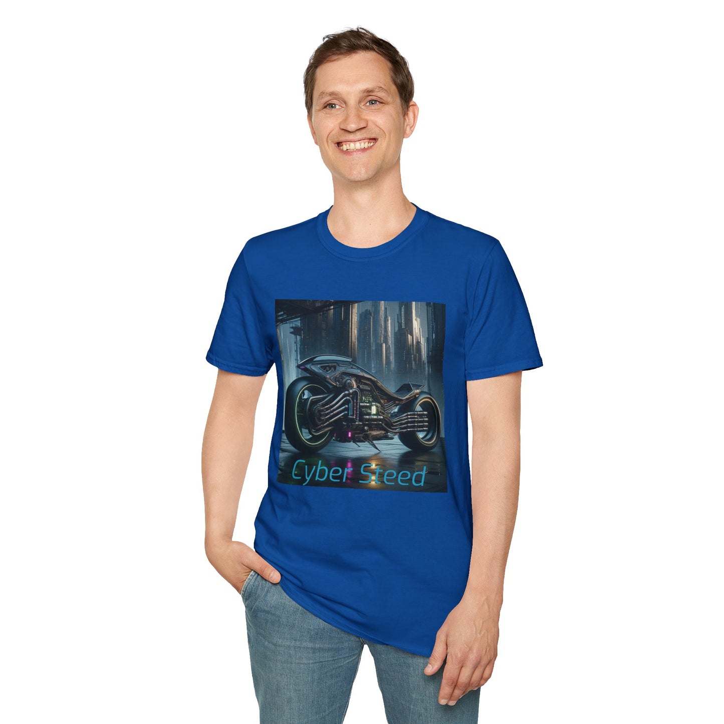 Cyber Steed motorbike Unisex Softstyle T-Shirt