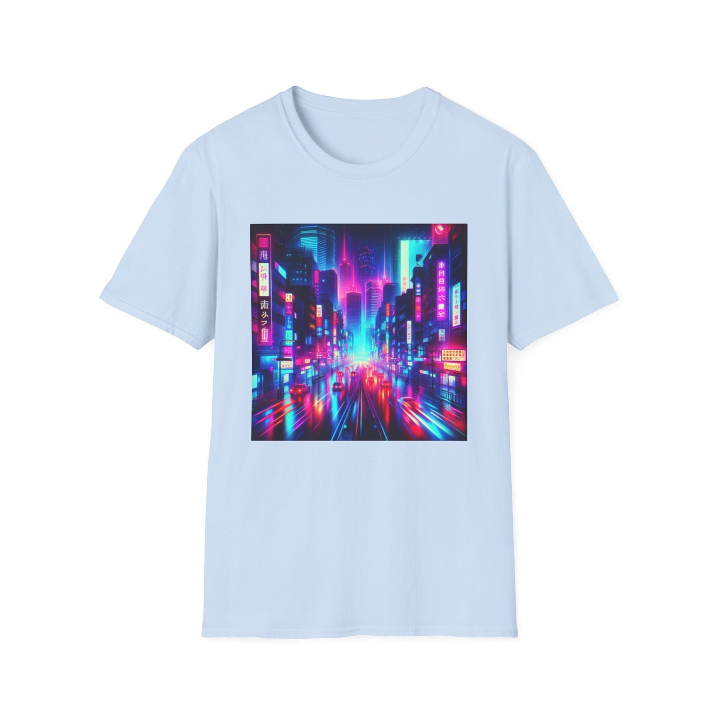 Cyber City Neon Lights Unisex Softstyle T-Shirt