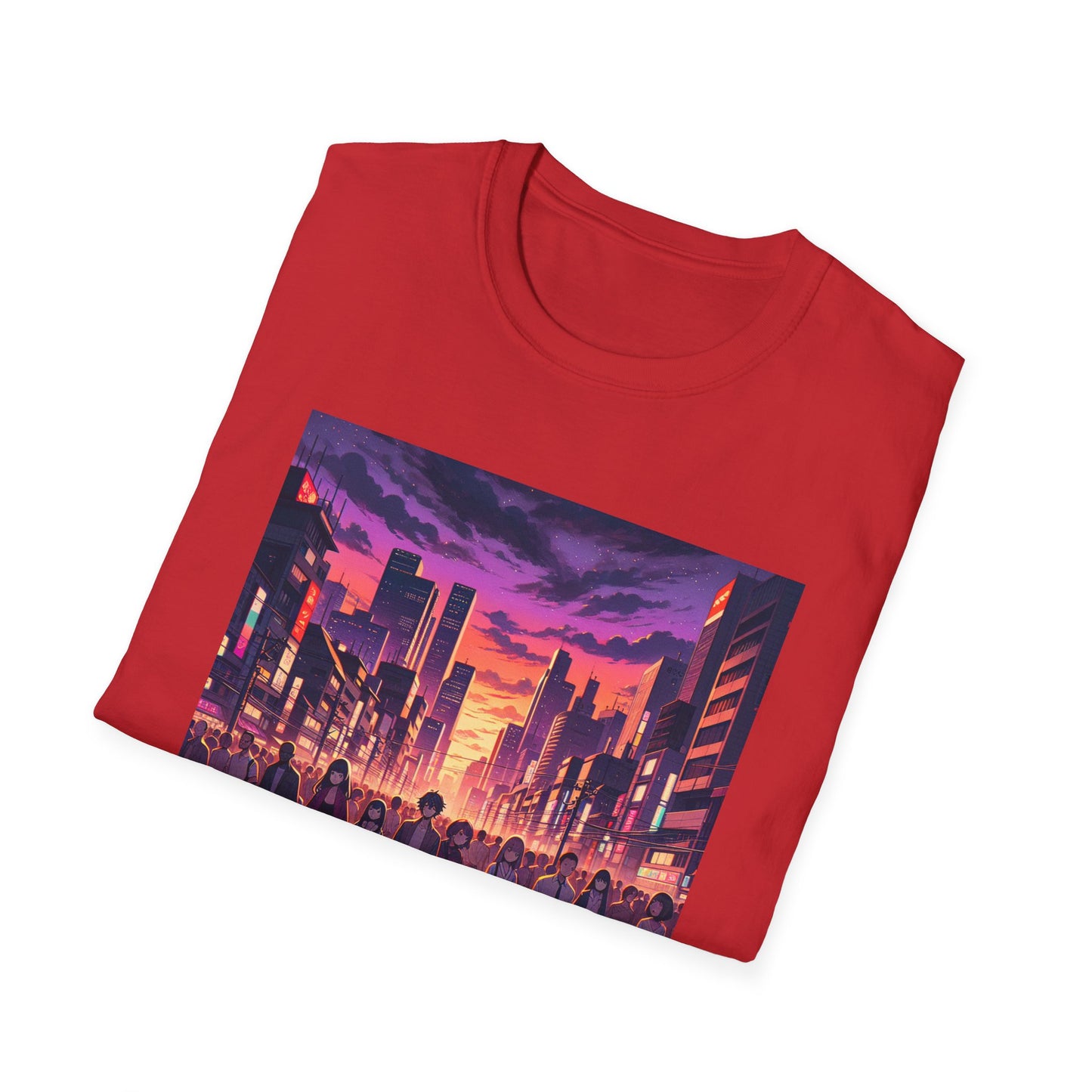 Anime City Streets Unisex Softstyle T-Shirt