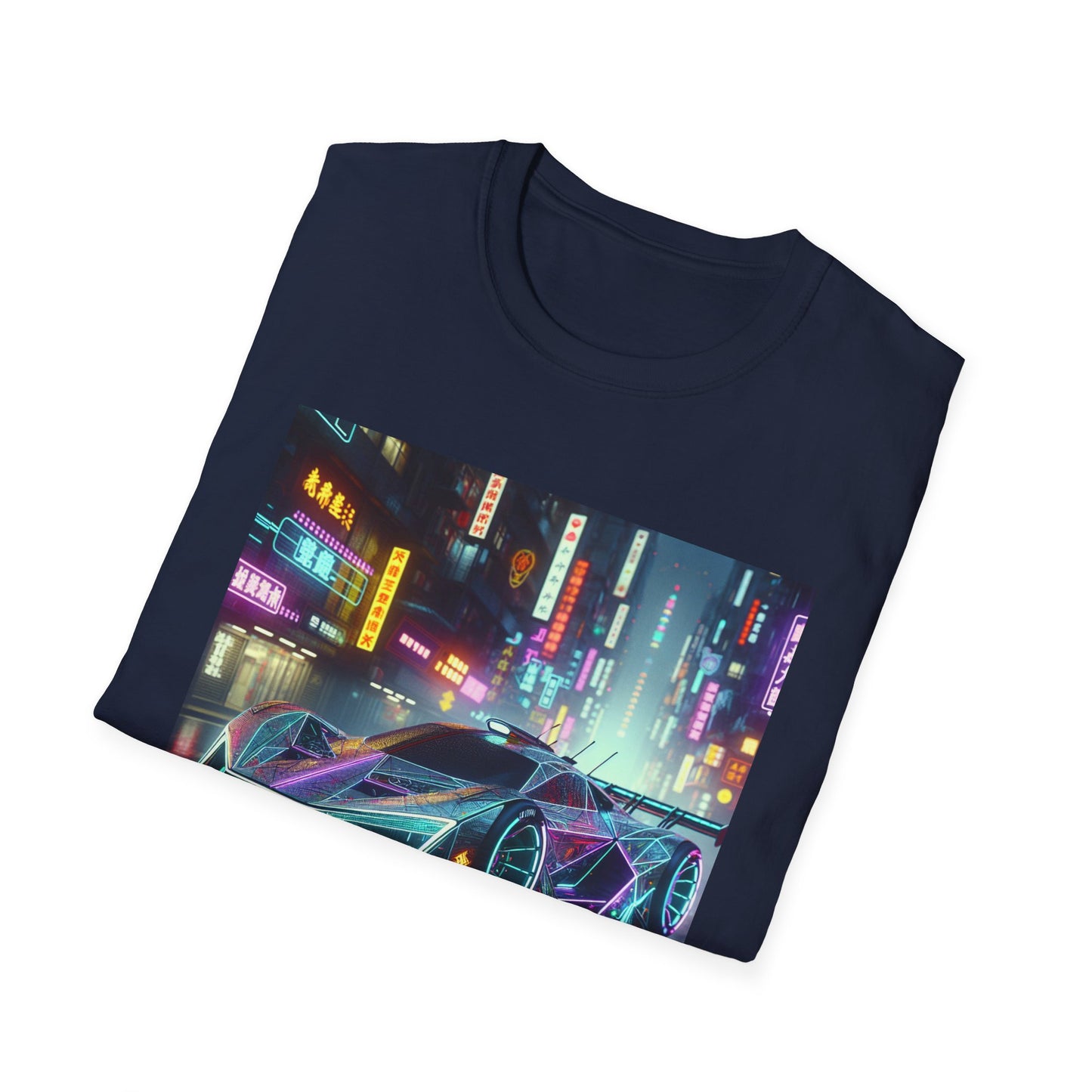 Cyberpunk Neon Streetcar Unisex Softstyle T-Shirt