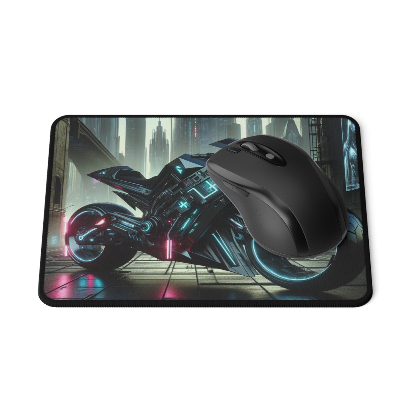 Neon Cyberpunk Motorbike Non-Slip Gaming Mouse Pad