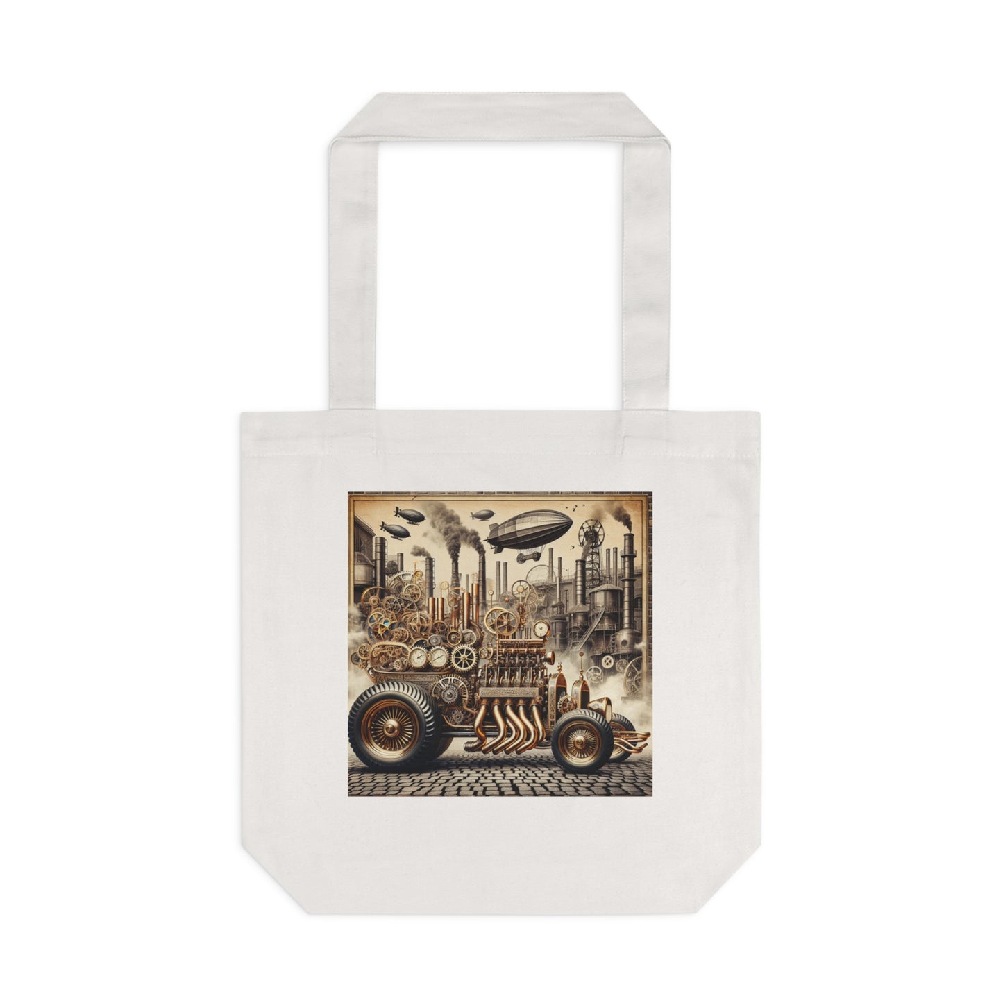 Steampunk Hotrod Cotton Tote Bag