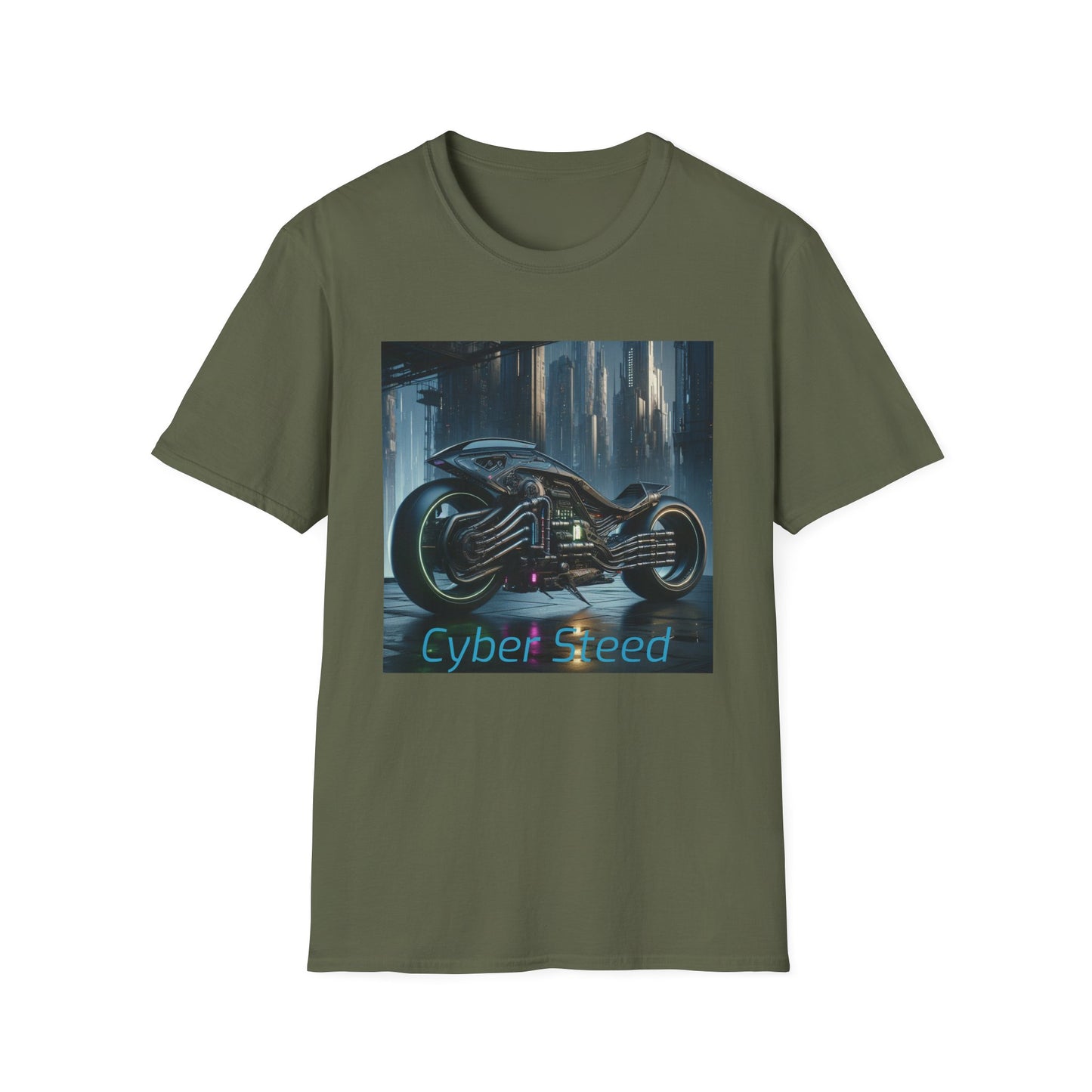 Cyber Steed motorbike Unisex Softstyle T-Shirt