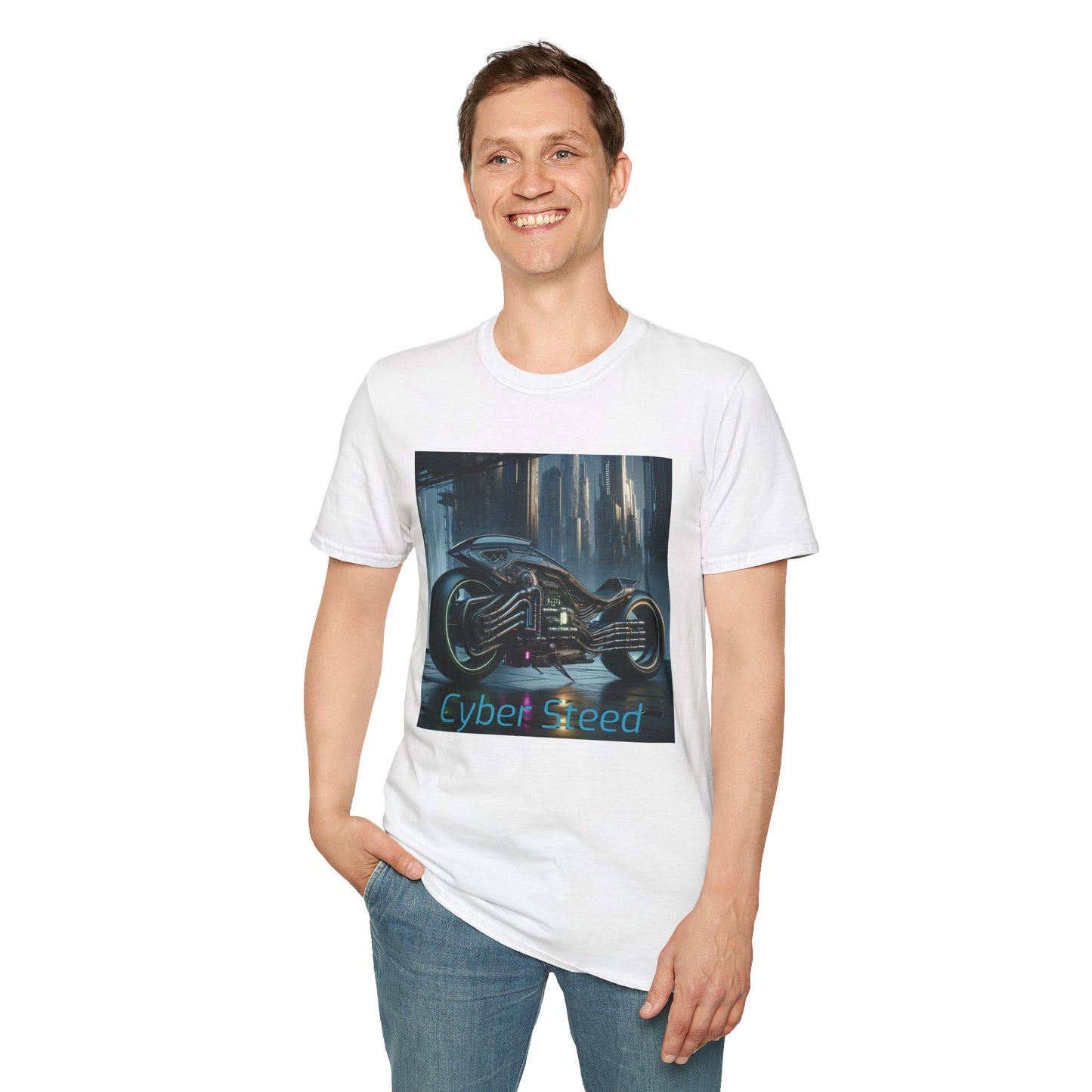 Cyber Steed motorbike Unisex Softstyle T-Shirt