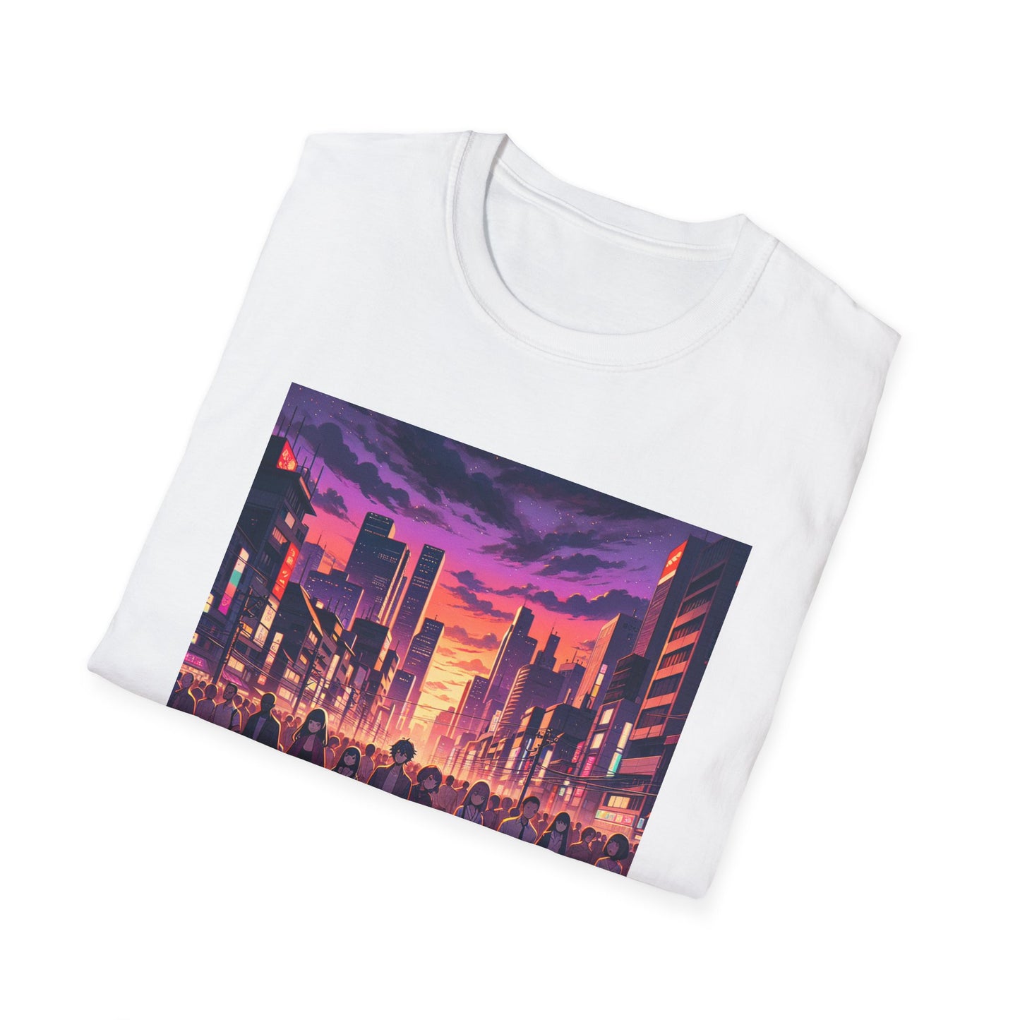 Anime City Streets Unisex Softstyle T-Shirt