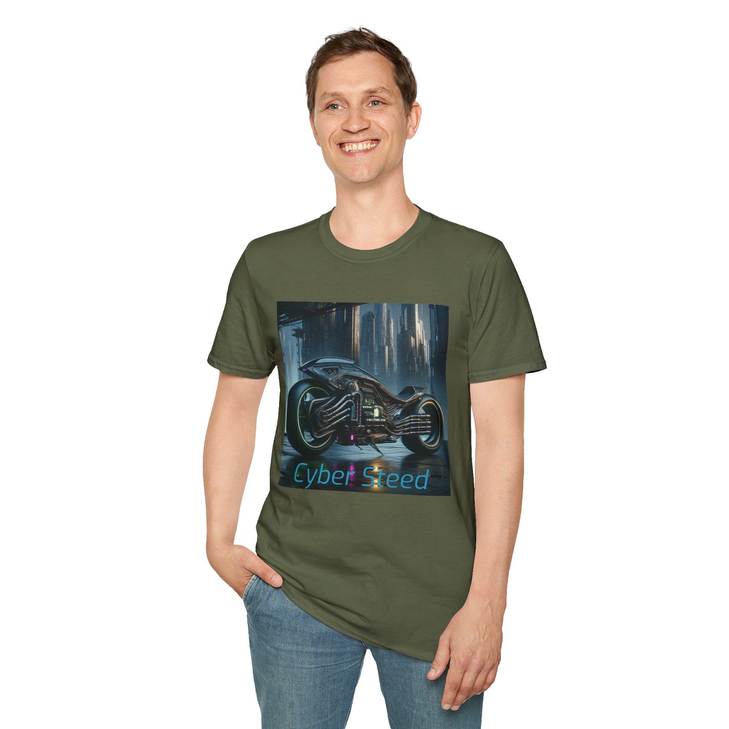 Cyber Steed motorbike Unisex Softstyle T-Shirt