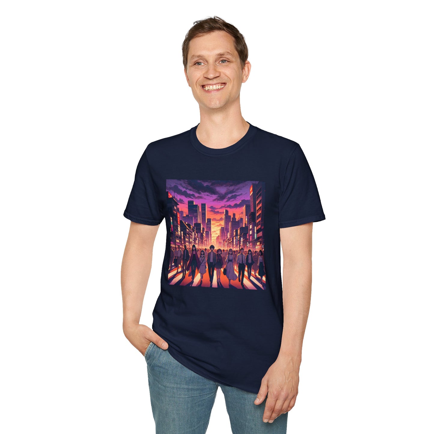 Anime City Streets Unisex Softstyle T-Shirt