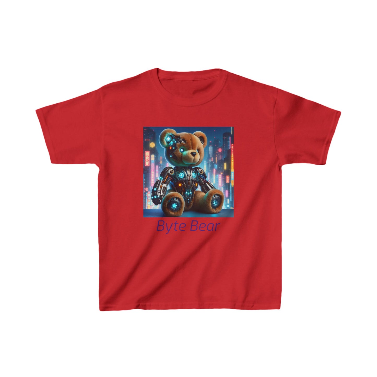 Cyberpunk Byte Bear Kids Heavy Cotton™ Tee