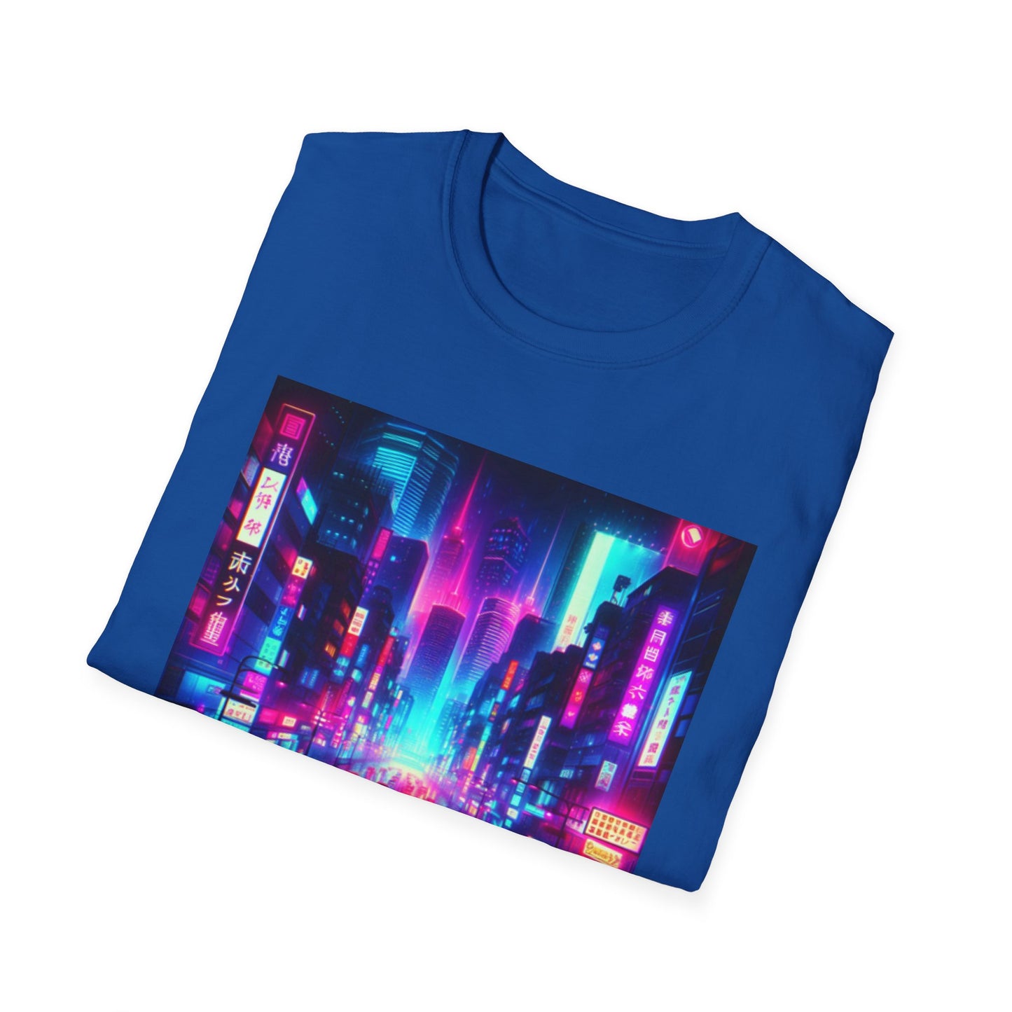 Cyber City Neon Lights Unisex Softstyle T-Shirt