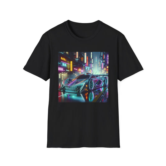 Cyberpunk Neon Streetcar Unisex Softstyle T-Shirt