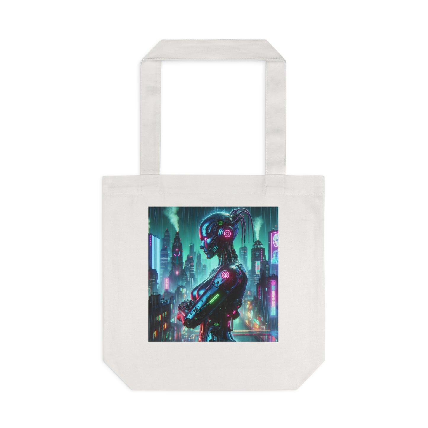 Cyberpunk Robohuman Cotton Tote Bag