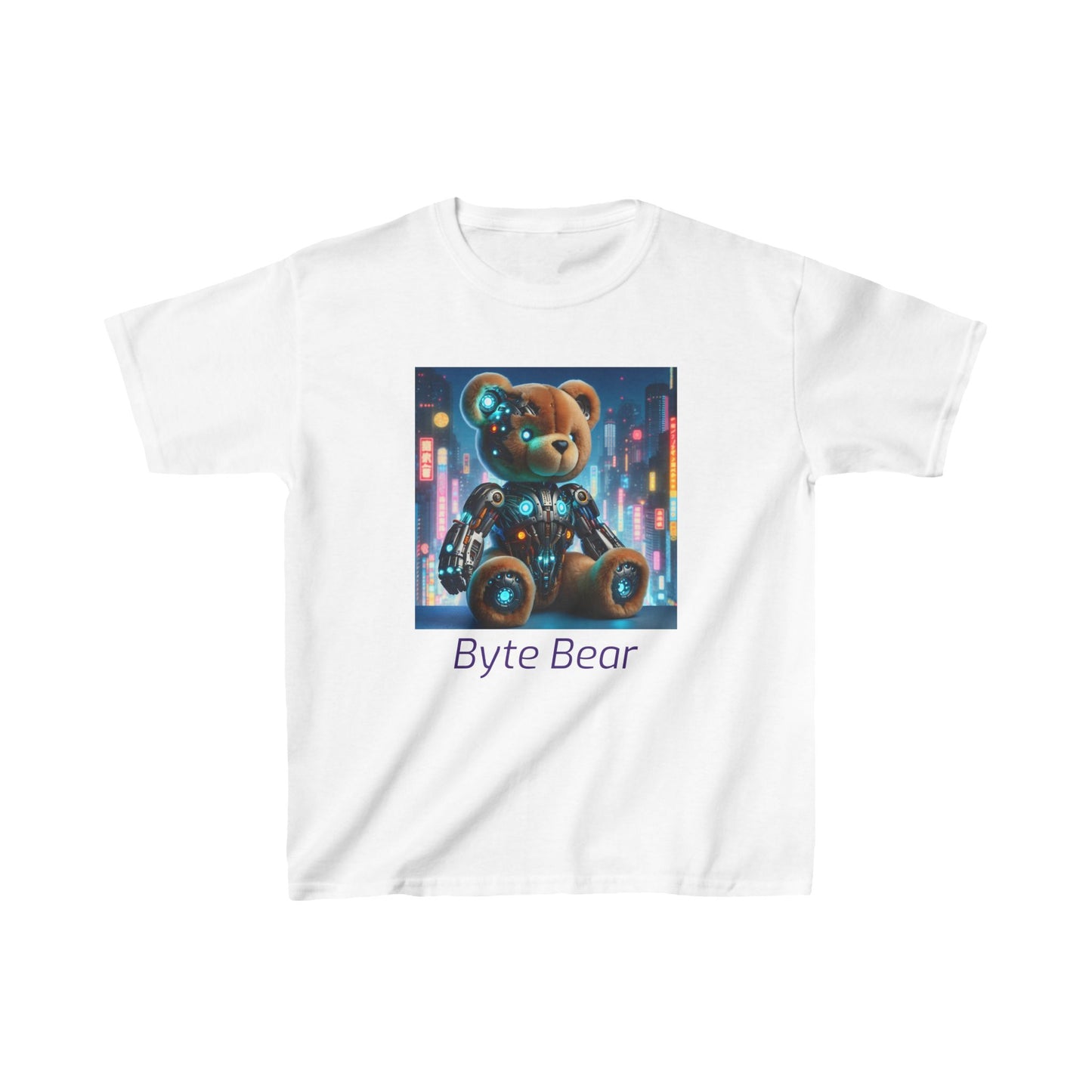 Cyberpunk Byte Bear Kids Heavy Cotton™ Tee