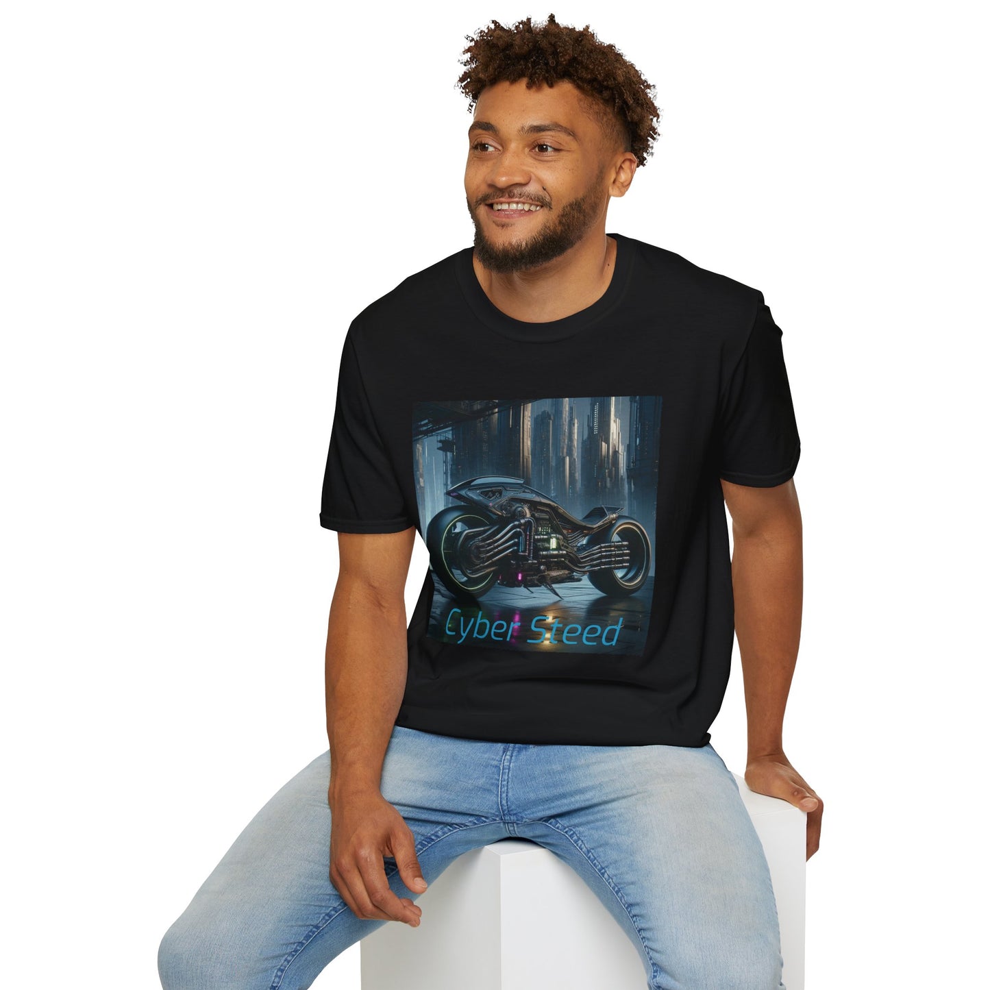 Cyber Steed motorbike Unisex Softstyle T-Shirt