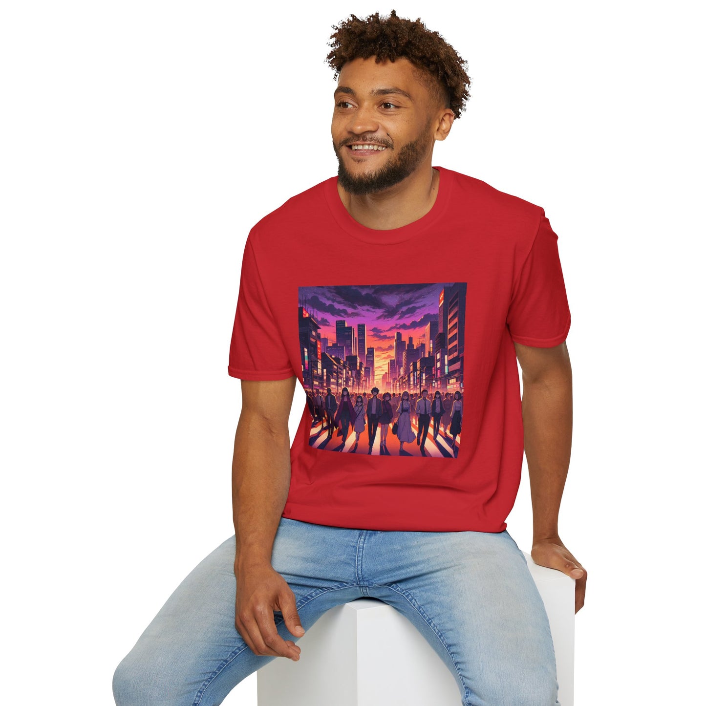 Anime City Streets Unisex Softstyle T-Shirt