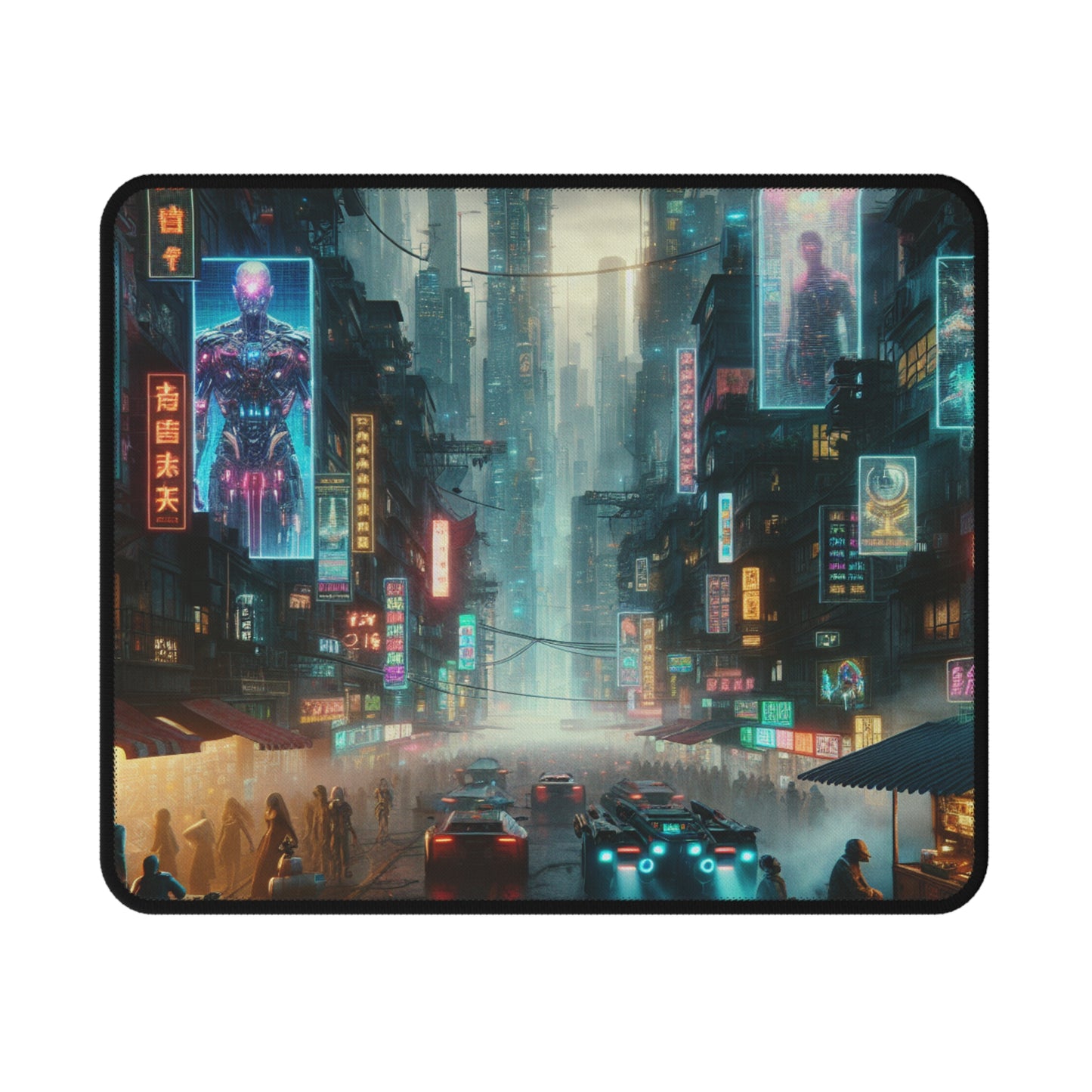 Cyber City Neon Futuristic Non-Slip Gaming Mouse Pad