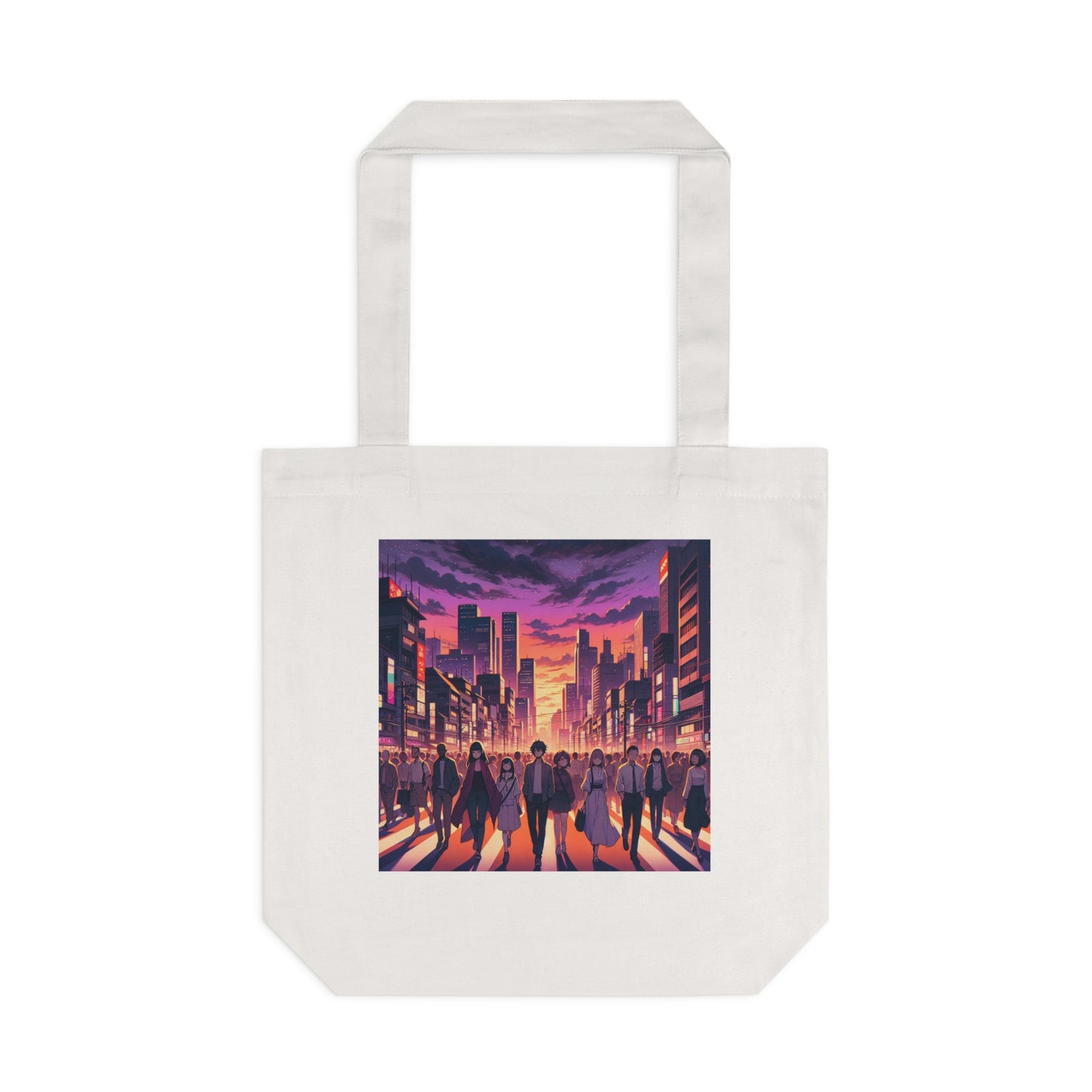 Anime City Streets Cotton Tote Bag