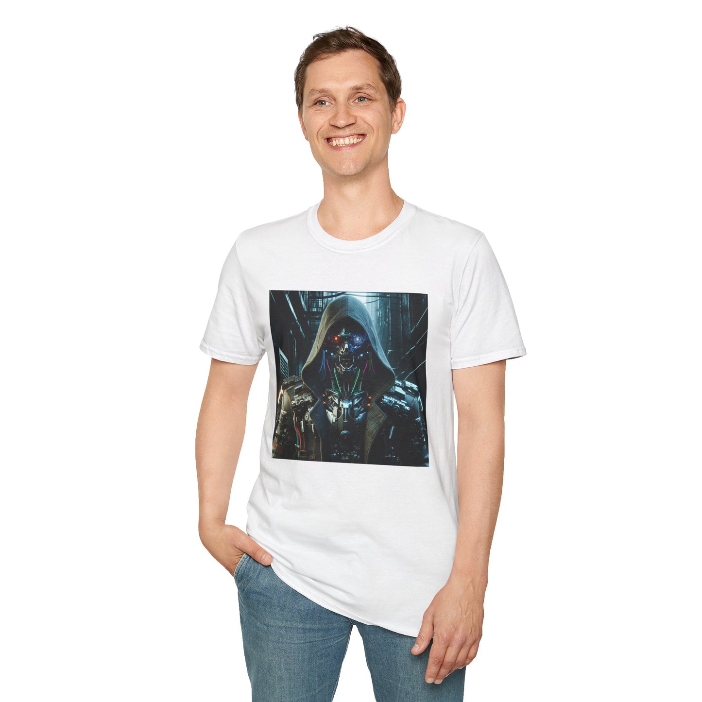 Cyberpunk Hunter with Hood Unisex Softstyle T-Shirt