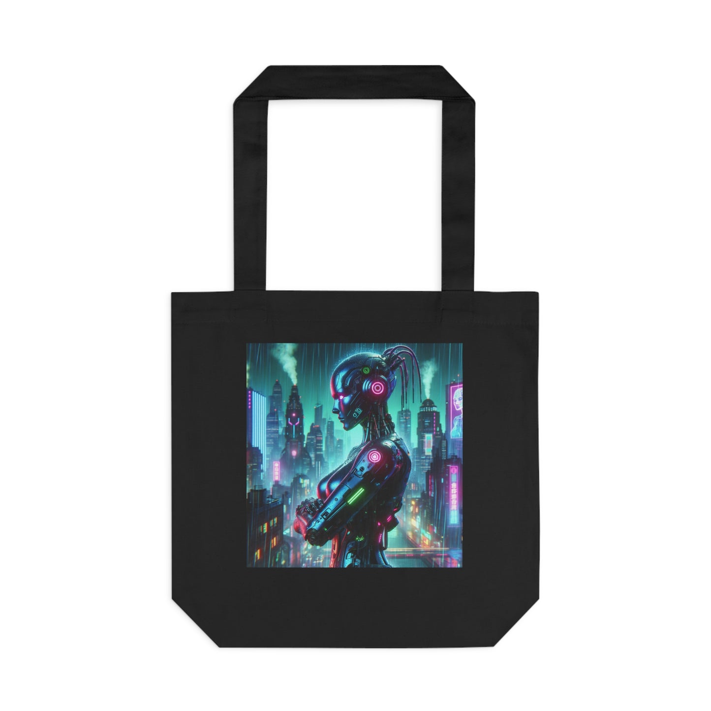 Cyberpunk Robohuman Cotton Tote Bag