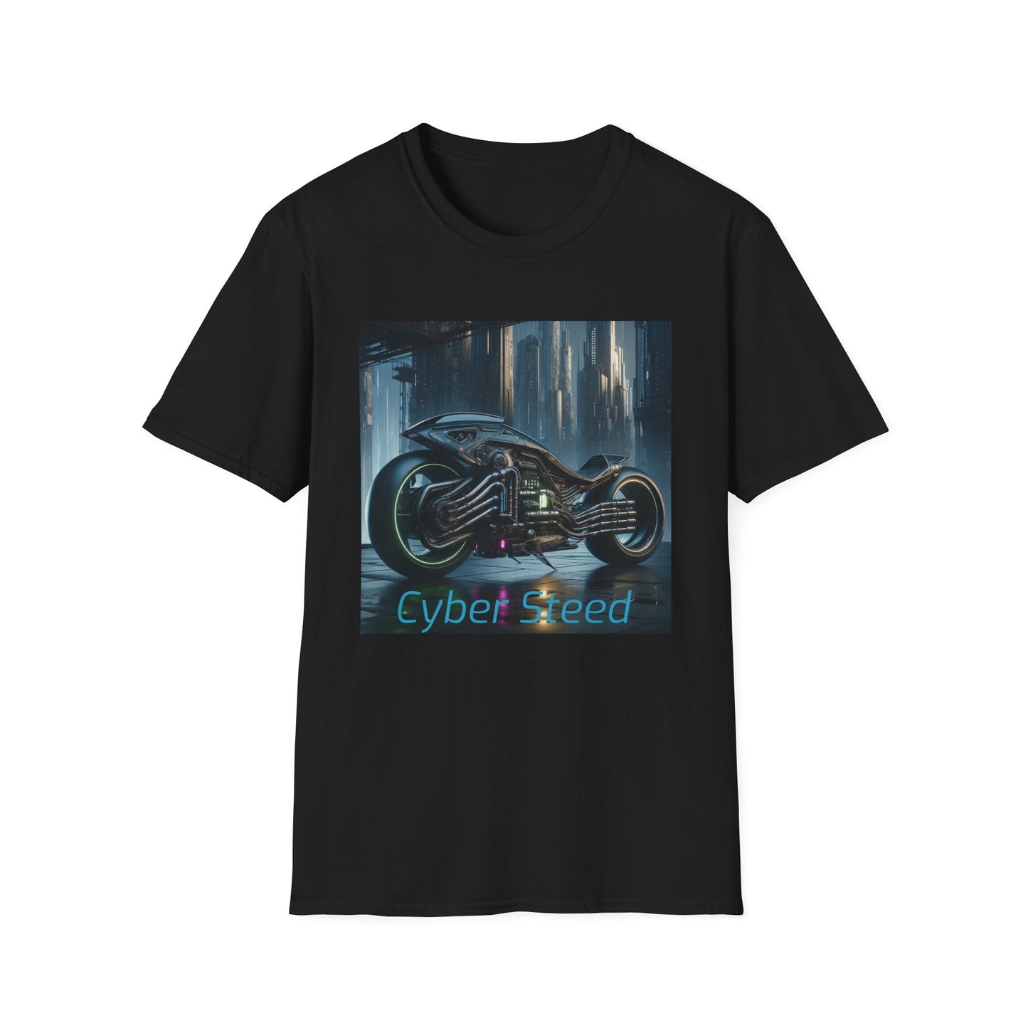 Cyber Steed motorbike Unisex Softstyle T-Shirt