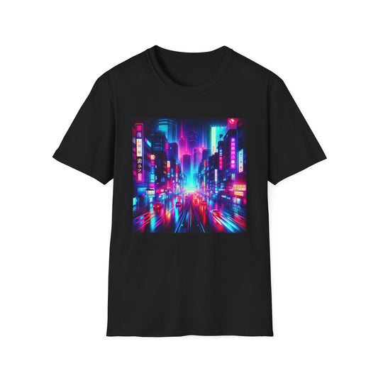 Cyber City Neon Lights Unisex Softstyle T-Shirt