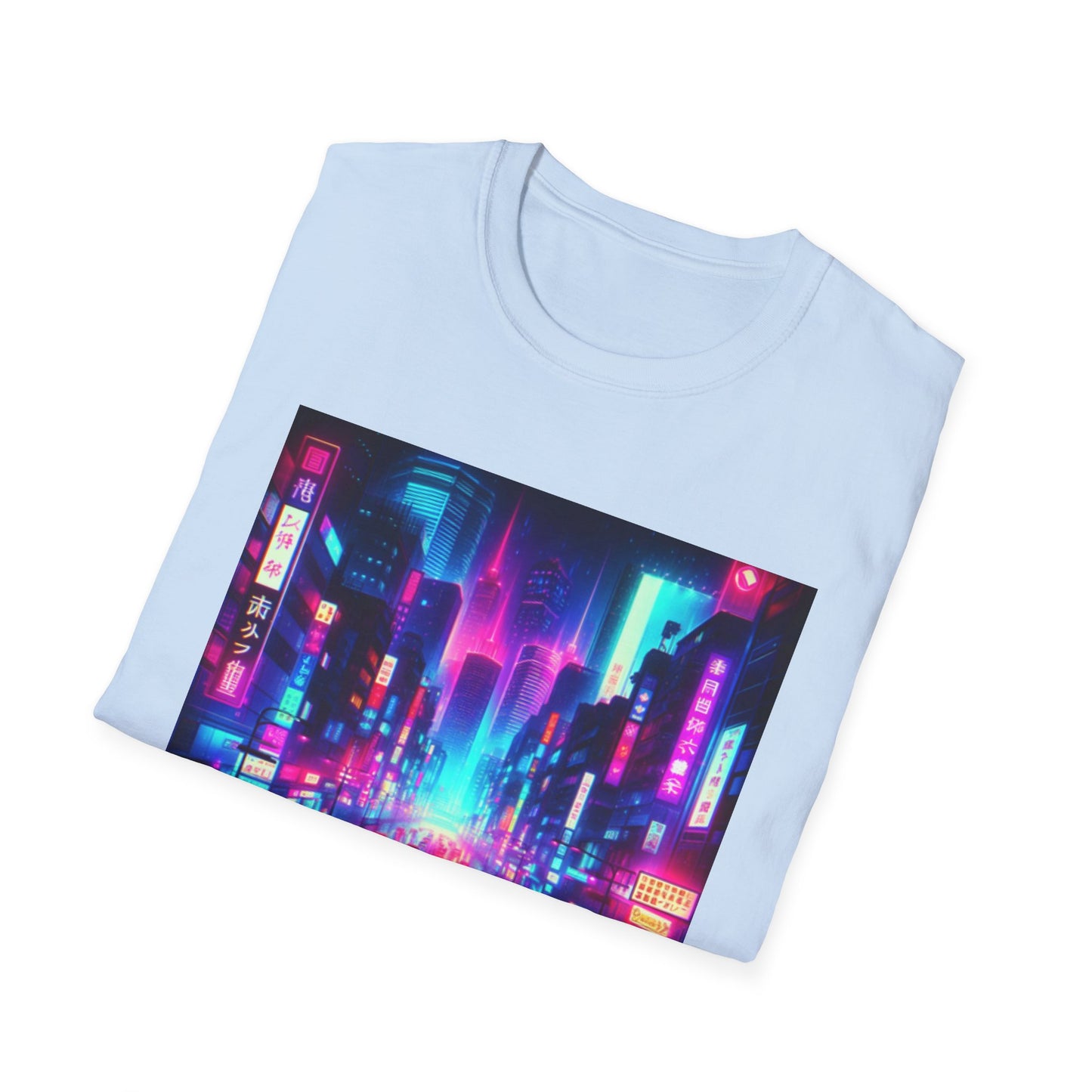 Cyber City Neon Lights Unisex Softstyle T-Shirt