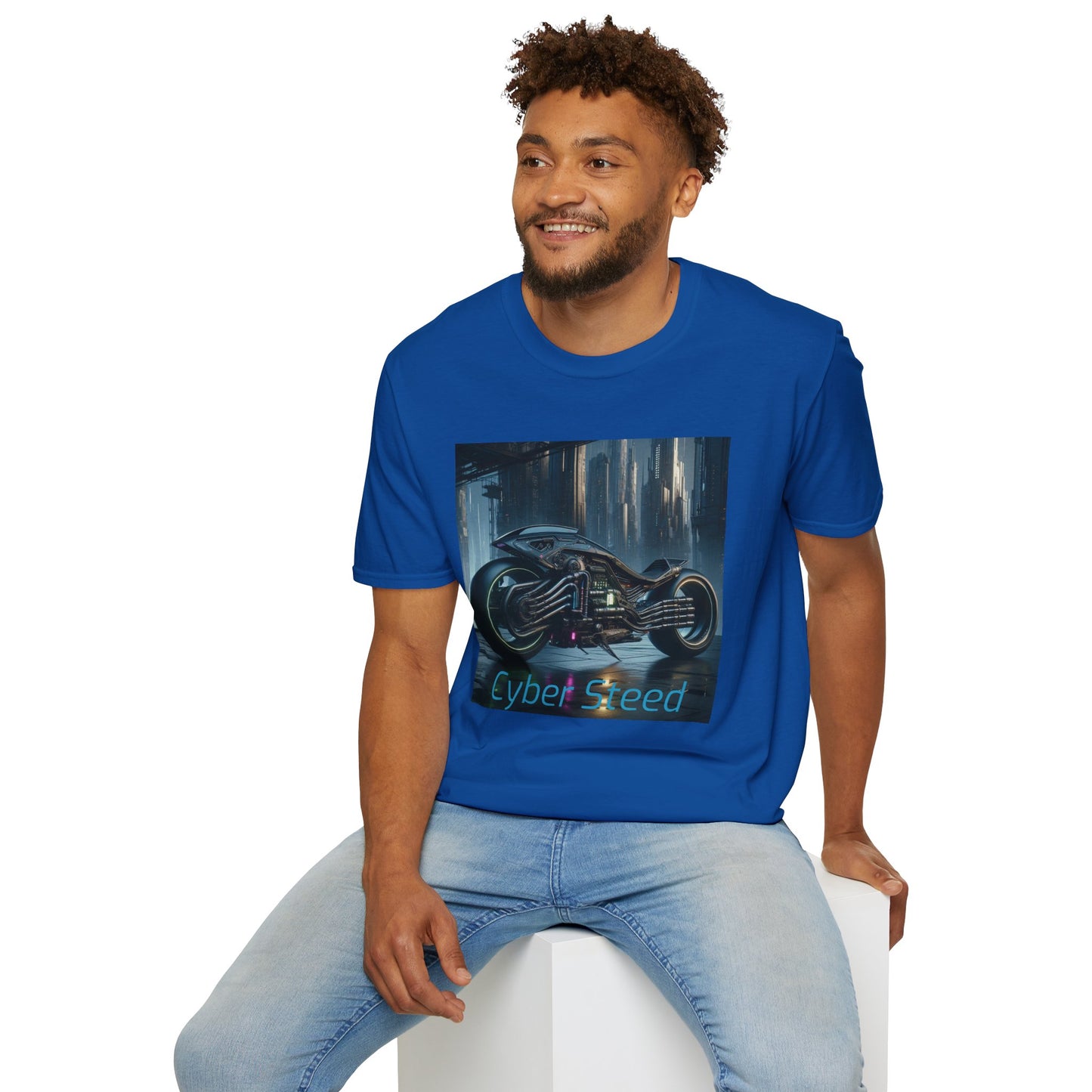 Cyber Steed motorbike Unisex Softstyle T-Shirt