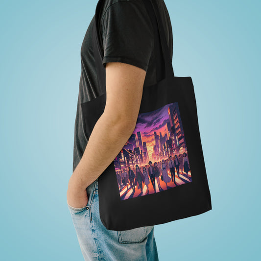 Anime City Streets Cotton Tote Bag